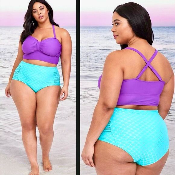 torrid Other - Torrid Disney The Little Mermaid Ariel Purple Wireless Bikini Top & Bottoms 1XL